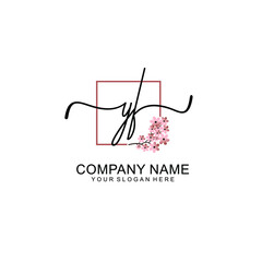 Initial YF beauty monogram and elegant logo design  handwriting logo of initial signature