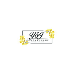 YJ Initial handwriting logo vector. Hand lettering for designs
