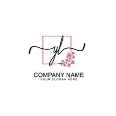 Initial YL beauty monogram and elegant logo design  handwriting logo of initial signature