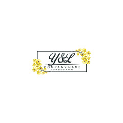 YL Initial handwriting logo vector. Hand lettering for designs