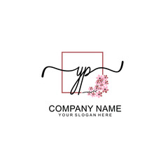 Initial YP beauty monogram and elegant logo design  handwriting logo of initial signature