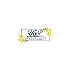 YP Initial handwriting logo vector. Hand lettering for designs