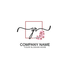 Initial YR beauty monogram and elegant logo design  handwriting logo of initial signature