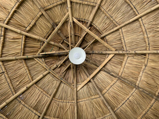straw roof on the beach