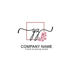 Initial YZ beauty monogram and elegant logo design  handwriting logo of initial signature
