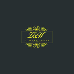 ZH Initial handwriting logo vector. Hand lettering for designs