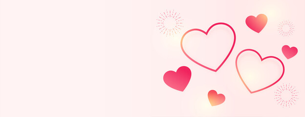 love hearts banner with text space