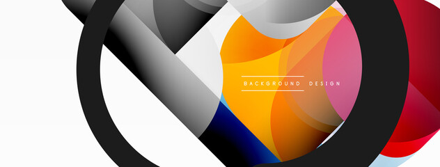 Creative geometric wallpaper. Minimal circle triangle and square line abstract background. Vector illustration for wallpaper banner background or landing page