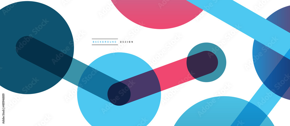 Poster Line points connections geometric abstract background. Circles connected by lines. Trendy techno business template for wallpaper, banner, background or landing