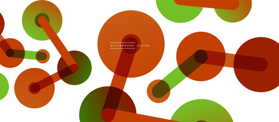 Abstract background. Round dots connected by lines. Trendy techno business template for wallpaper, banner, background or landing