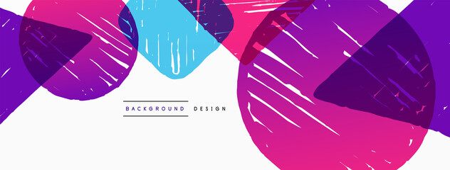 Abstract background. Hand drawn geometric shape - square, circle and triangle. Craft business concept template for wallpaper, banner, background or landing