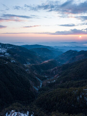 Obraz premium Sunset views of Dalhousie Himachal Pradesh, India.