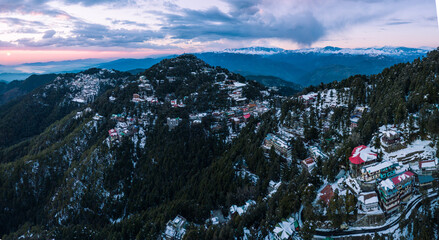 Dalhousie is a high-altitude town spread across 5 hills near the Dhauladhar mountain range in the north Indian state of Himachal Pradesh, India - obrazy, fototapety, plakaty