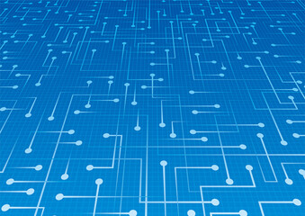 サイバー空間を流れるパルス　デジタルのイメージ