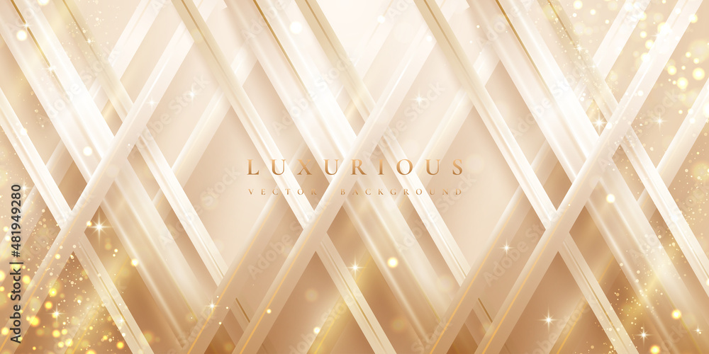 Poster luxurious abstract golden background with shiny gold lines and empty space for your promotional text