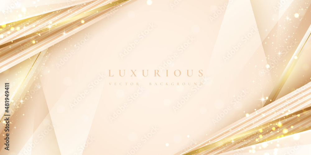 Poster luxurious abstract golden background with shiny gold lines and empty space for your promotional text