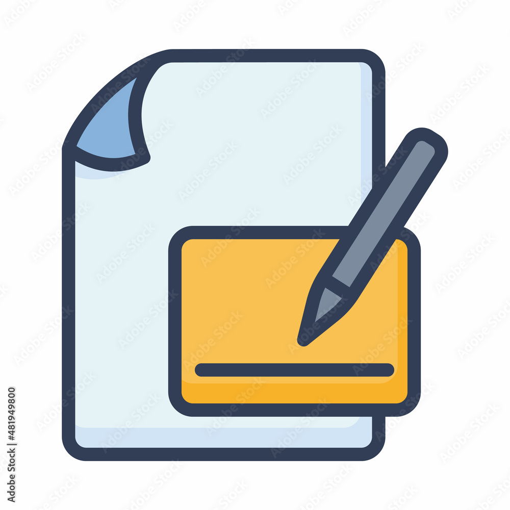 Poster write document file paper page letter single isolated icon with filled line style