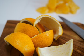 マーマレード作り　甘夏かんの皮と実