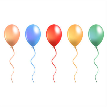 Colorful balloon object set, High quality Rubber Balloon vector illustrations created with Gradient mesh tool.