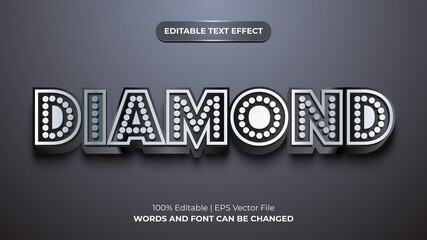 Diamond 3D Editable Silver Text Effect