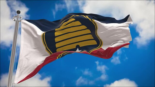 Utah Commemorative flag waving with texture sky Cloud 