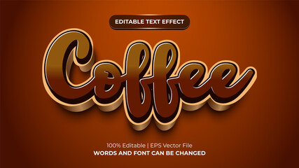 Coffee 3d Editable text effect graphic style