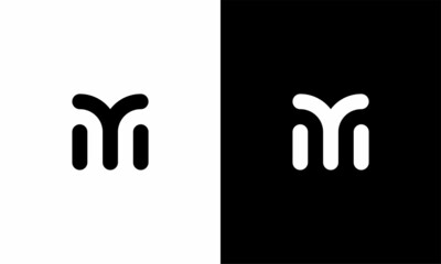 M Logo Initial Letter YM MY Lettermark Logo Vector Design	