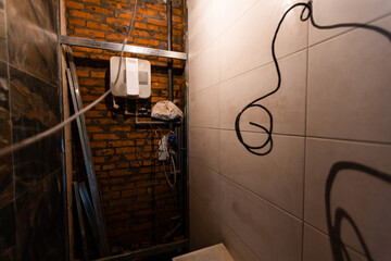 bathroom renovation - removing tiles in apartment bathroom