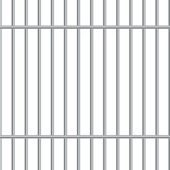 Vector metal lattice on a white background. Metal grid rods in gradient color. Prison stick seamless pattern.
