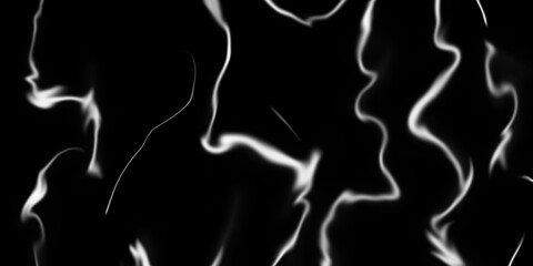 White smoke art Abstract on black background.