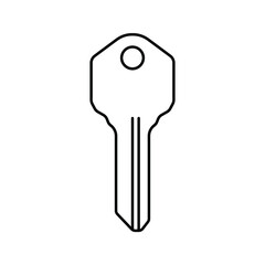 Key icon, isolated. Flat design. Vector illustration