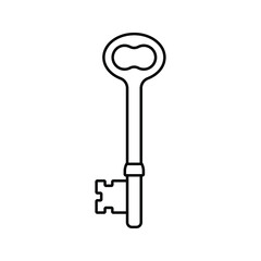 Key icon, isolated. Flat design. Vector illustration