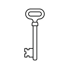 Key icon, isolated. Flat design. Vector illustration