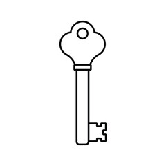 Key icon, isolated. Flat design. Vector illustration