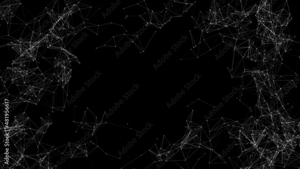 Poster abstract futuristic, polygonal space with connecting points, lines and triangles
