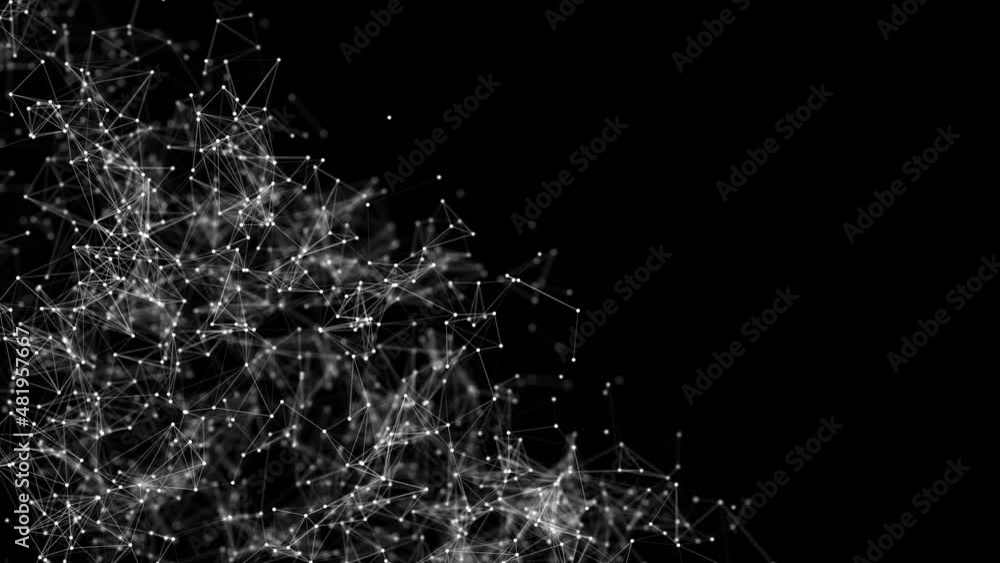 Poster computer network technology connected lines and dots.