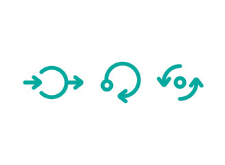 refresh, reload, consistency icons. blue round rotation arrows and circle isolated on white