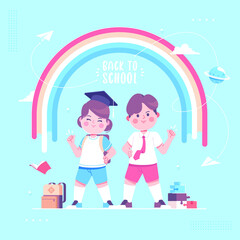 back to school with cute student background