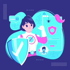 antivirus apps program illustration background