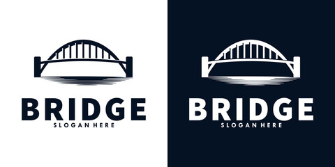 bridge silhouette logo design template