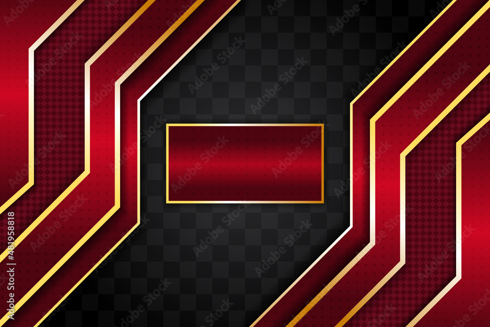 Poster luxury background diagonal overlapped layer with golden and red gradient color