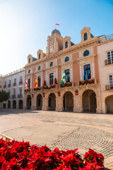 Town Hall Square in the city of Almeria, Andalusia. Spain. Costa del sol in the mediterranean sea