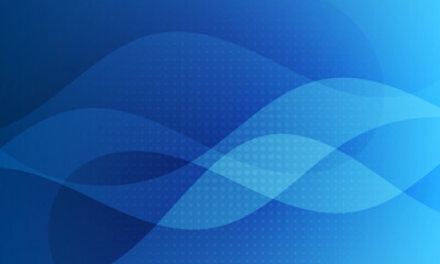Abstract blue wavy background with dotted halftone pattern