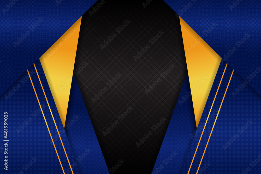 Poster luxury background diagonal overlapped layer with golden and blue gradient color