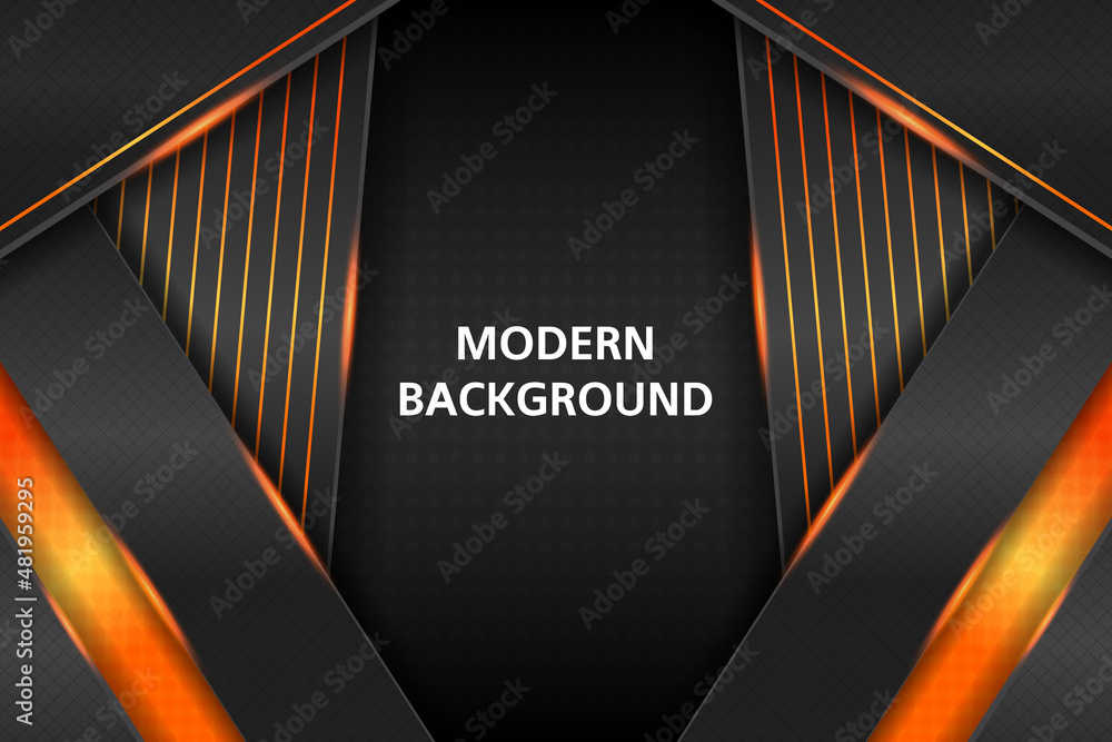 Poster modern background diagonal overlapped shape with orange gradient