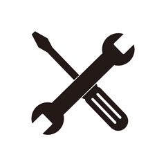 Repair icon. Wrench and screwdriver icon. Settings icon