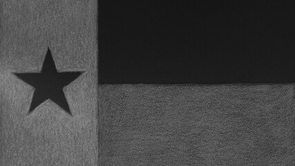 Texas state flag. Dark patriotic textured background. Wallpaper or backdrop. Symbol of one of the American states. Black and gray inverted Lone Star Flag