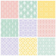 Set of colorful seamless patterns. Vector image