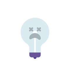 illustration of a lamp character having a dead face expression. blackout symbol. flat cartoon style. vector design