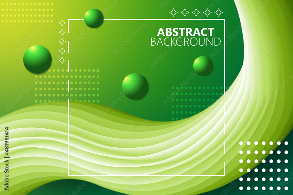 Aufkleber abstract background dynamic fluid shape with green gradient